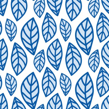 Tek renkli kesintisiz vektör desen yaprakları ile