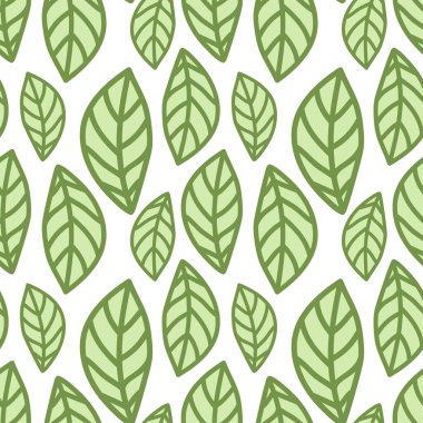 Tek renkli kesintisiz vektör desen yaprakları ile