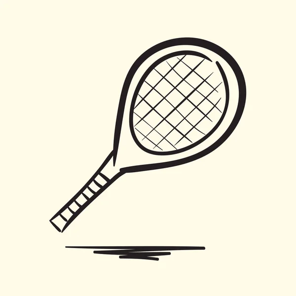 テニスラケット 手描きベクトルイラスト — ストックベクタ