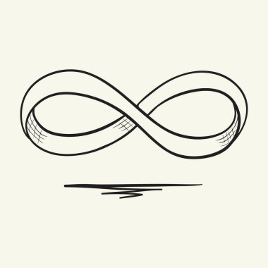 Sonsuzluk sembolü. El çizimi vektör illüstrasyonu.