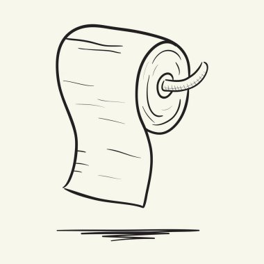 Çizim çizgilerindeki tuvalet kağıdı simgesi.