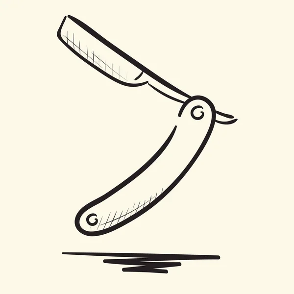 Equipamento Barbearia Razor Ilustração Vetorial Desenhada Mão — Vetor de Stock