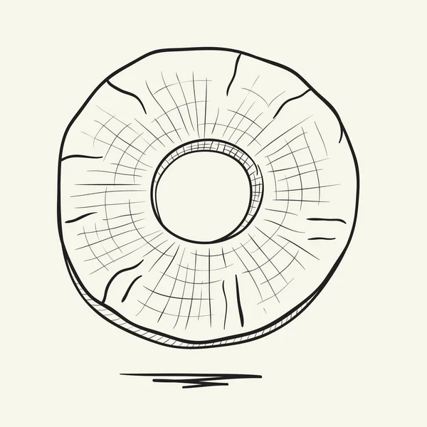 Abacaxi Ilustração Vetorial Desenhada Mão — Vetor de Stock