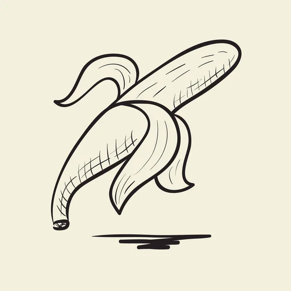 Banán Kézzel Rajzolt Vektorrajza — Stock Vector