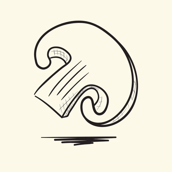 Champignon Aux Champignons Illustration Vectorielle Dessinée Main — Image vectorielle