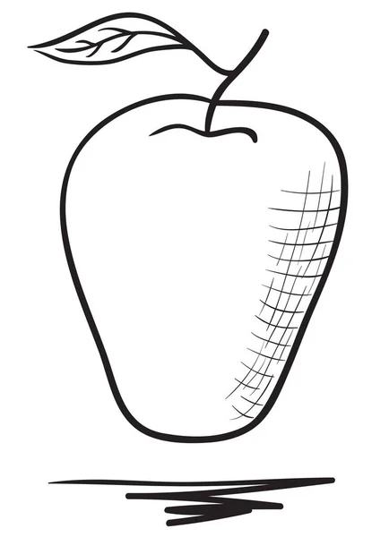 Ručně Tažené Apple Ilustrace — Stockový vektor