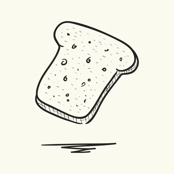 Tosta Trigo Inteiro Pão Mão Desenhada Esboço Doodle Ícone — Vetor de Stock