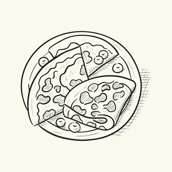 Crepes with blueberries on a plate.  Hand drawn vector illustration