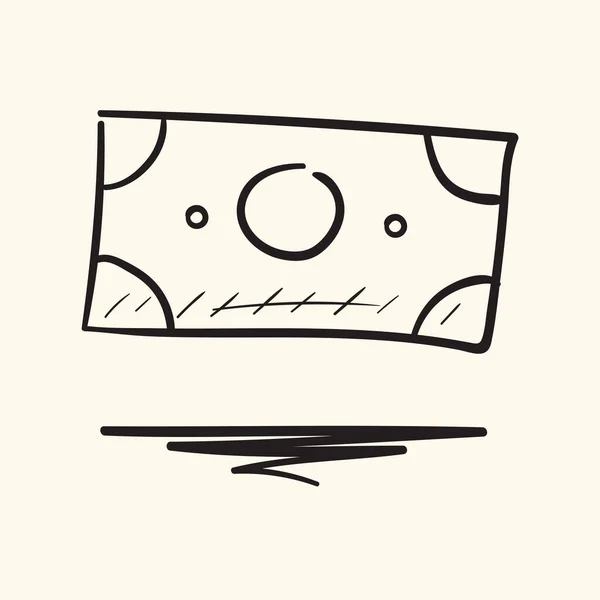 Icono Billetes Dinero Ilustración Vectorial Dibujada Mano — Vector de stock