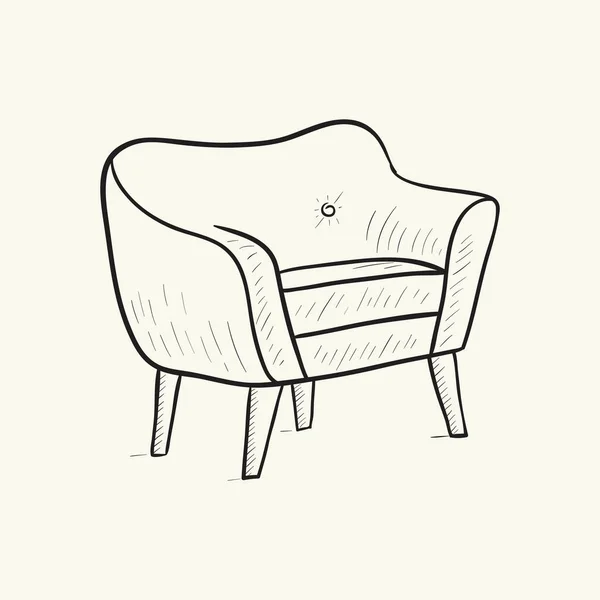 Armchair Hand Drawn Vector Illustration — Stock Vector