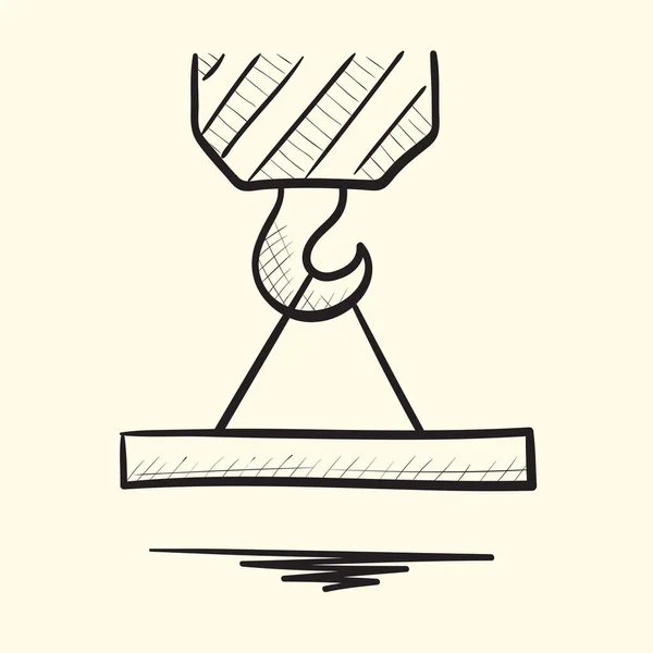 Kait Crane Ilustrasi Vektor Gambar Tangan - Stok Vektor