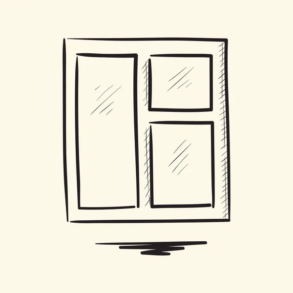 Window Hand Drawn Vector Illustration — Stock Vector