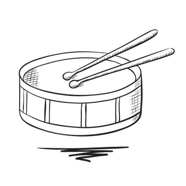 El çizimi davul illüstrasyonu