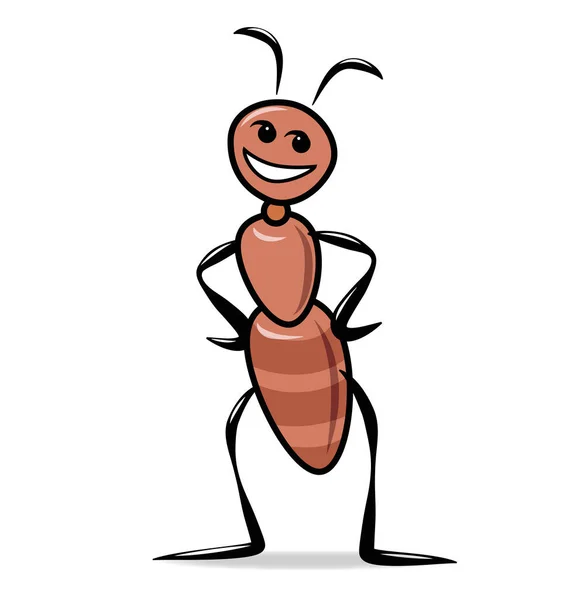 brown ant stands on its hind legs and smiles