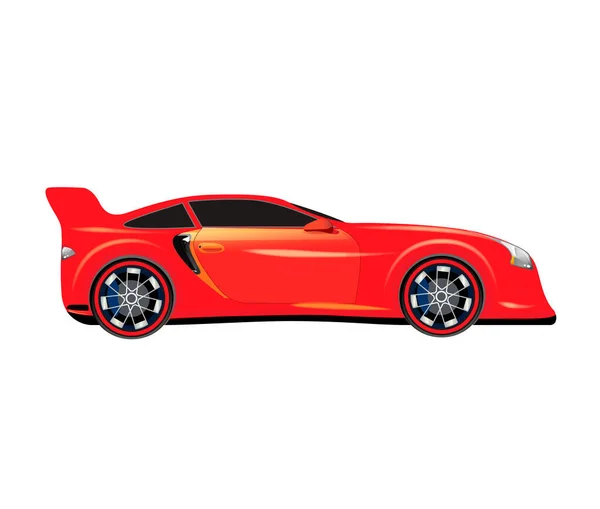 透明な背景に赤いスポーツカー — ストックベクタ