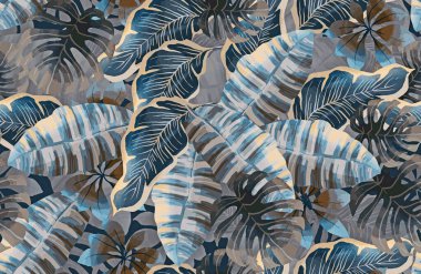tropikal renkli yapraklar pürüzsüz desen