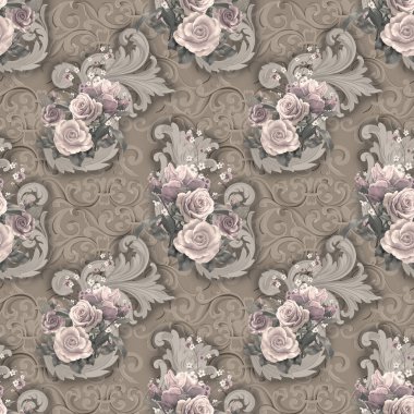 Çiçeklerle dekoratif şekiller.