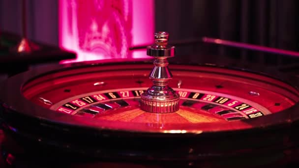 Close Shot Van Nog Steeds Casino Roulette Probeer Geluk Hoge — Stockvideo