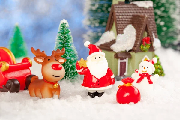 Noel Baba hediyeler, yeni yıl kartı, konsept, mesaj yeri getirdi.