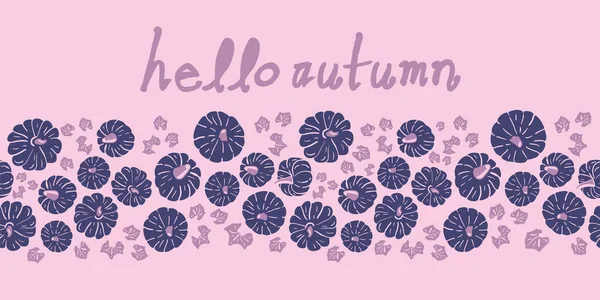 Vektör pembe balkabağı sınır kartı tekrar deseni