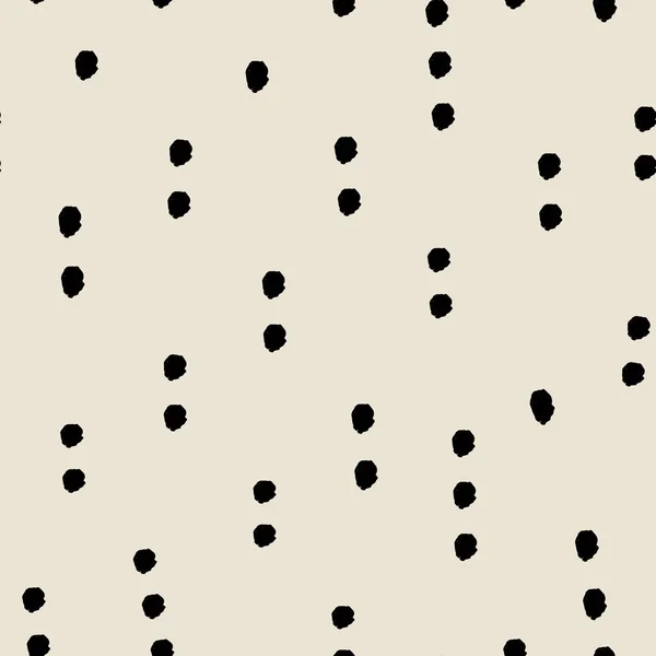 Pois noirs vectoriels motif blanc ivoire répétition — Image vectorielle