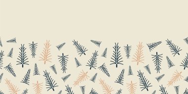 Vektör bej Noel ağaçları sınır tekrarlama deseni