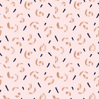 Vektör pembe altın konfetisi kusursuz desen