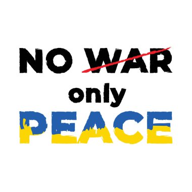 Vektör harfleri, Ukrayna bayrağı. Dünyada barış.