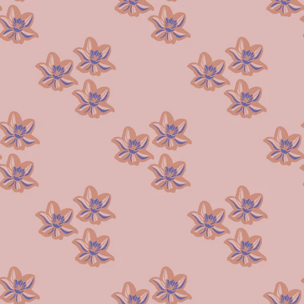 Vector naranja rosa púrpura floral patrón sin costuras — Archivo Imágenes Vectoriales