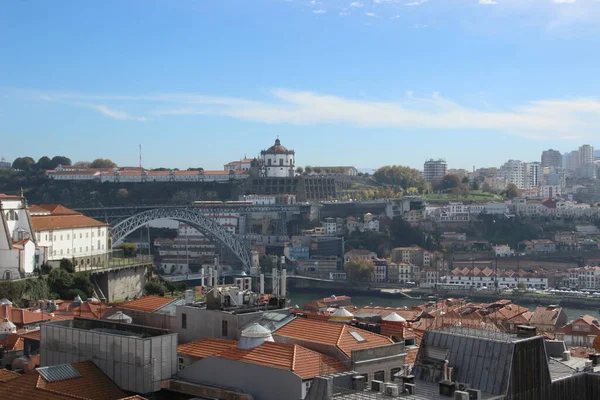 Panoramablick Auf Gebäude Und Die Stadt Porto — Stockfoto