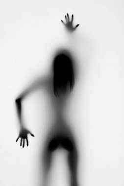 Güzel, genç ve seksi bir kadının silueti.