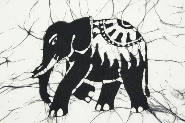 Fabric patterned elephant. — Stock Photo, Image
