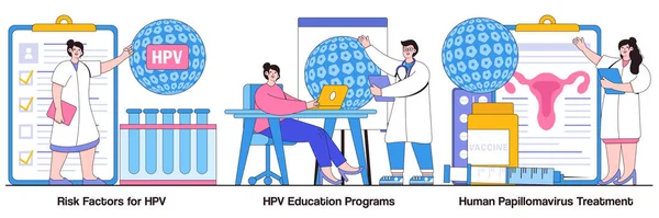 Fatores Risco Para Hpv Programas Educação Saúde Conceito Tratamento Papilomavírus —  Vetores de Stock