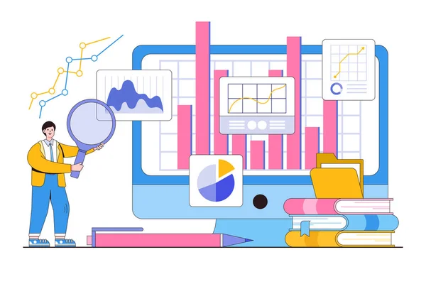 Estudio Caso Negocio Investigación Marketing Analizar Prototipo Producto Competidor Aprender — Archivo Imágenes Vectoriales