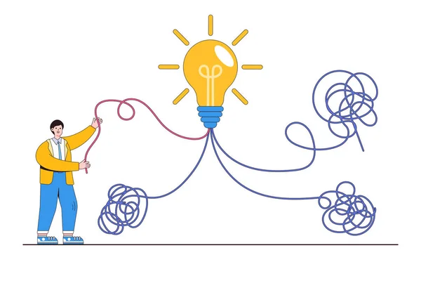 Simplifique Ideia Para Encontrar Solução Processo Pensamento Criatividade Para Resolver —  Vetores de Stock