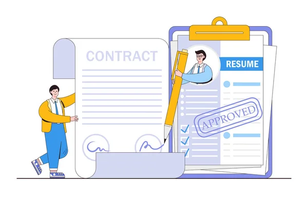 Successful Candidate Getting Job Best Resume Human Resources Management Found — Wektor stockowy