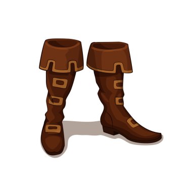 Vector illustration of leather boots clipart