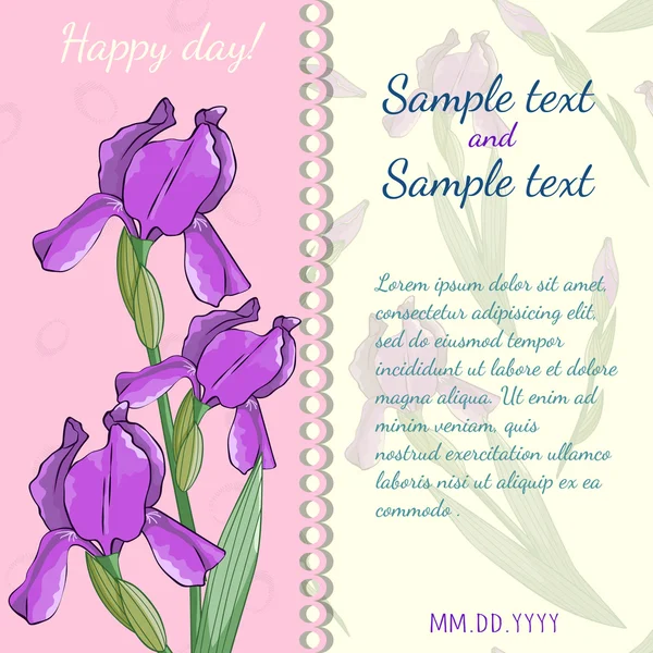 süsen ile çiçek şablon.