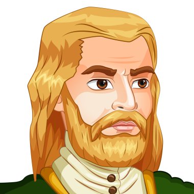 vektör karakter avatar yalıtılmış zemin üzerine bir sakallı bir adam. korsan