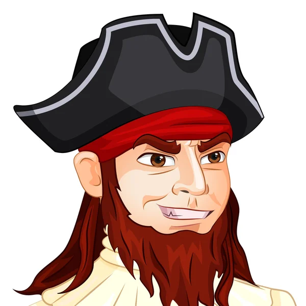 Vector tecken avatar pirat på isolerade bakgrund — Stock vektor