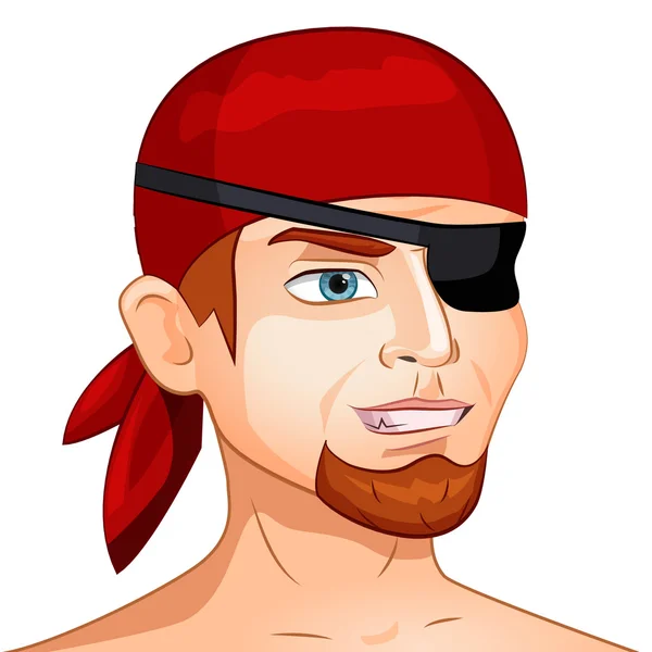 Personnage vectoriel avatar pirate sur fond isolé — Image vectorielle
