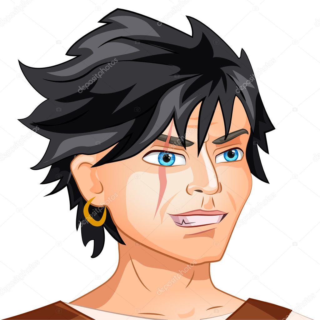 vector character avatar pirate on isolated background