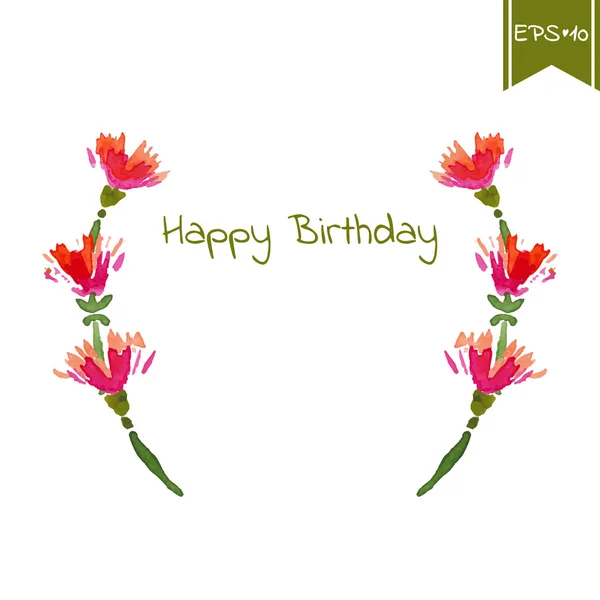 kutlu metin ile suluboya güzel dekoratif çiçekler. vektör