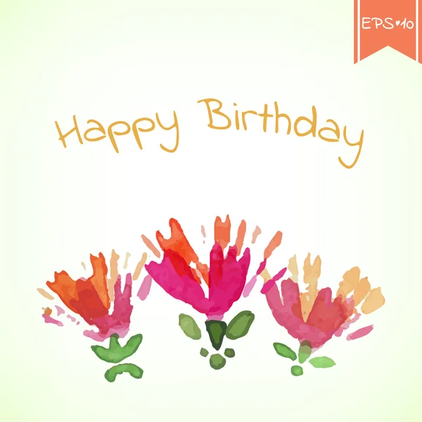 kutlu metin ile suluboya güzel dekoratif çiçekler. vektör