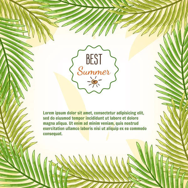 çerçeve hurma dalları en iyi yaz. arka plan