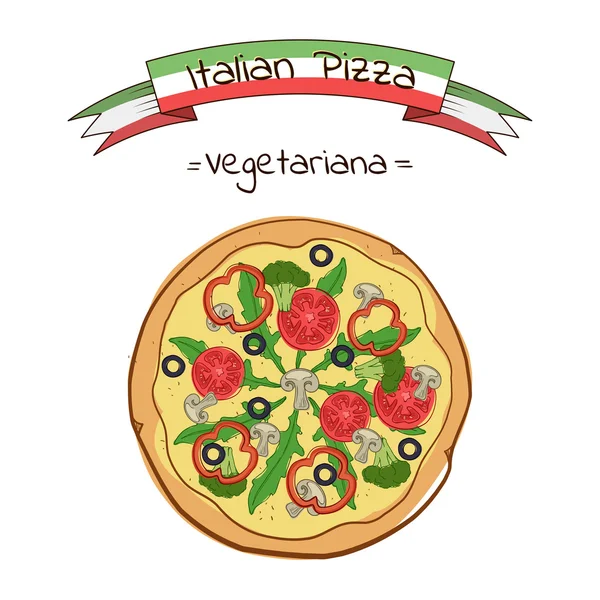 İtalyan pizza vegetariana güzel gösteren resim