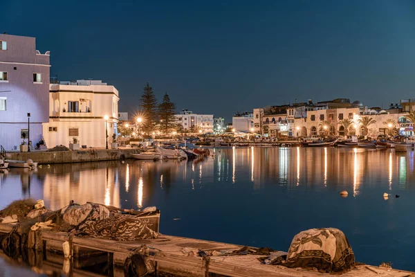 Вид Набережную Стеной Домиками Старом Порту Бизерта Тунис — стоковое фото