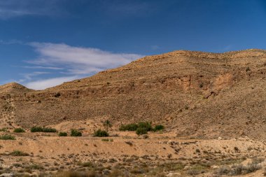 Tunus 'un güney bölgesindeki Dahar manzarası 