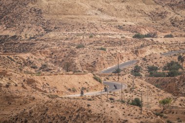 Tunus 'un güney bölgesindeki Dahar manzarası 