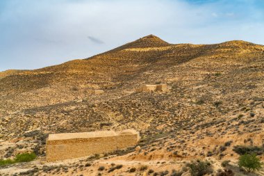 Tunus 'un güney bölgesindeki Dahar manzarası 
